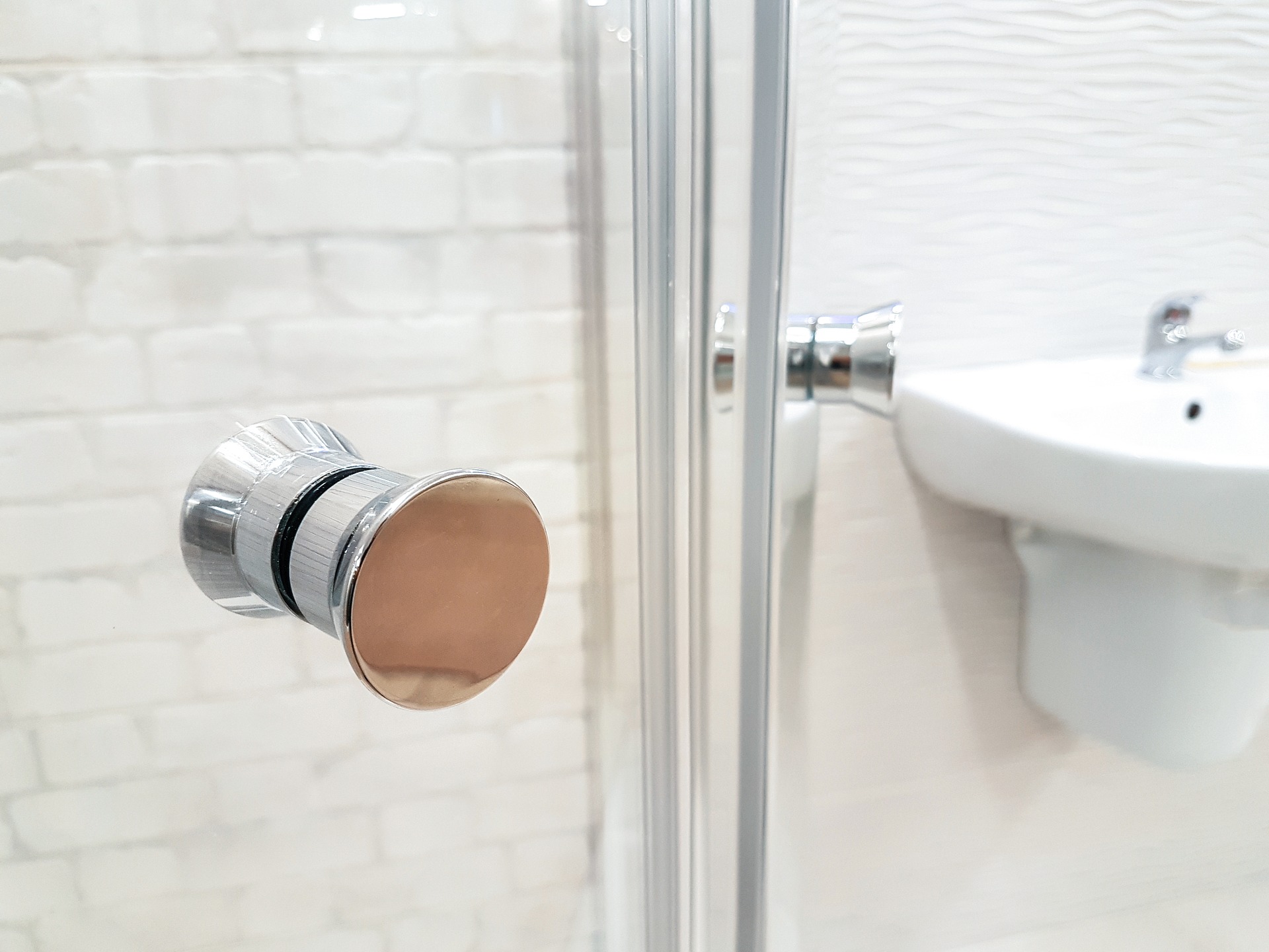 Benefits of Having a Glass Shower Door. Close-up of glass shower door
